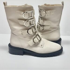 Vince Camuto Cream Buckle Boots